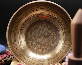 10 Inch Tibetan Singing Bowl: Handmade Meditation Sound Bath Bowl