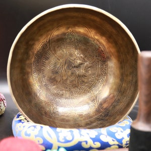 10 inch diameter mantra singing bowl- sound healing and chakra balancing singing bowl- peace and mindfulness bowl bowl - made in Nepal
