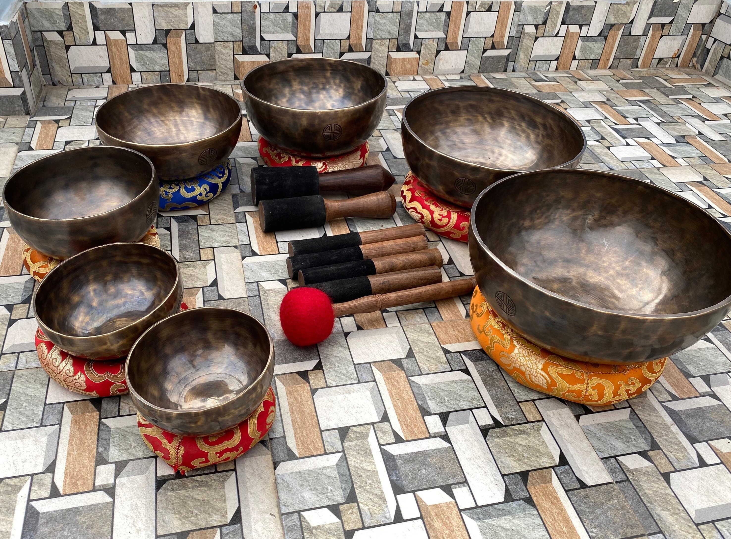 7 to 12 inch full moon singing bowl Tibetan mantra bowl set Etsy