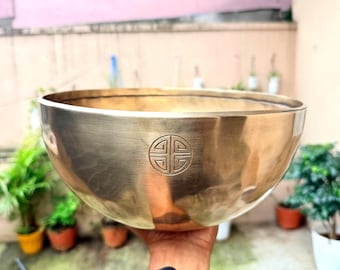 Dim Full Moon Singing Bowl – Tibetan Singing Bowl with Mallet & Cushion – Chakra Meditation, Mindfulness, Sound Healing for Your Practice