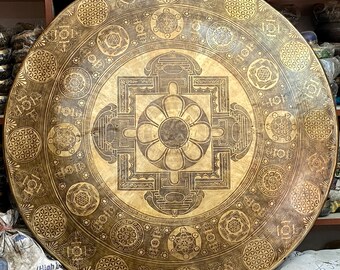 Large Golden Tibetan Gong: 100cm Sound Healing Meditation Bell