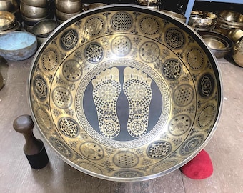Handmade Buddha Feet Singing Bowl, Extra Large, Sound Healing