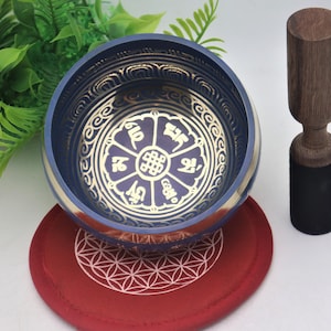 4 inches diameter handmade om mane pad me hum tibetan singing bowl-singing bowl used for meditation yoga healing peace and mindfulness bowl