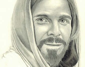 Portrait of Jesus, Drawing of Jesus, Drawing of the Savior, Portrait of the Savior, Jesus Christ Art