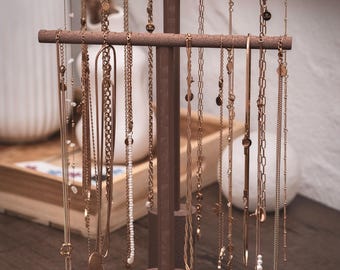 Kettenhalter aus Eicheholz, Schmuckaufbewahrung, Eiche, Kettenständer, Kettendisplay, Schmuckhalter, Schmuckkästchen, Schmuckkasten, Holz