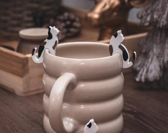 Teebeutelhalter Katze oder Hund | 2er-Set | 4 x 3,5 cm | 22 Farben, Glückskatze, Dalmatiner | NEU Leo Bengalkatze