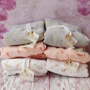 Baby swaddle in double cotton gauze, birth gift, birth trousseau