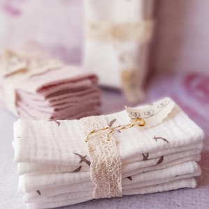 Lot De 6 Mouchoirs Femmes Fond Blanc pur coton