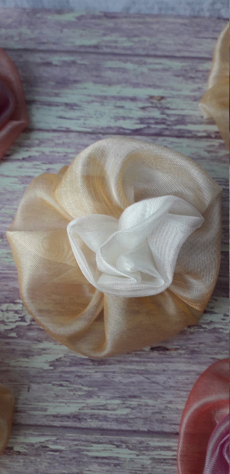 Silk Flower Brooch, Handmade Fabric Flower Brooch, Fabric Flower, Hat Bag Garment Accessories, Flower Clips, Decorative Flower image 2