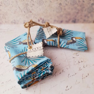 Pañuelo de bolsillo para traje de hombre con estampado de pájaros tropicales: idea de regalo