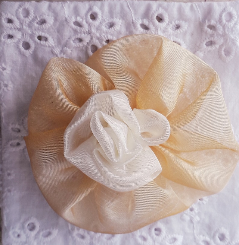 Silk Flower Brooch, Handmade Fabric Flower Brooch, Fabric Flower, Hat Bag Garment Accessories, Flower Clips, Decorative Flower image 4