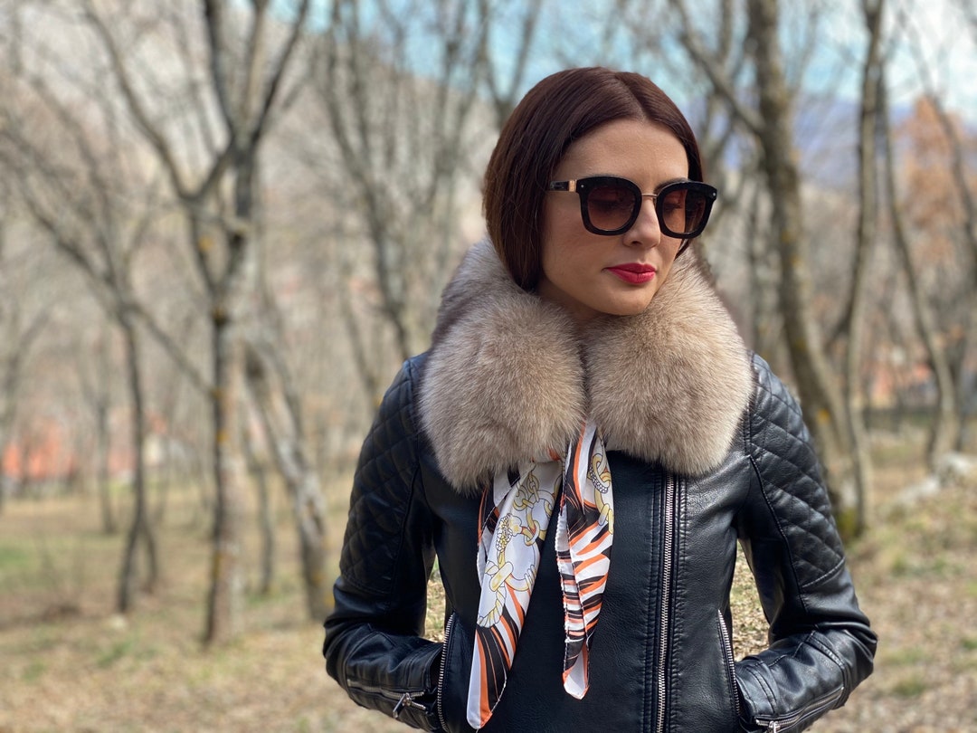 Fur Collar Natural Fur Fox Accessories Fur Collar Gift for Her Etsy