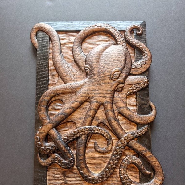 Octopus carving | Release the Kraken | Wood carving | Octopus decor | wall decor | octopus | home decor