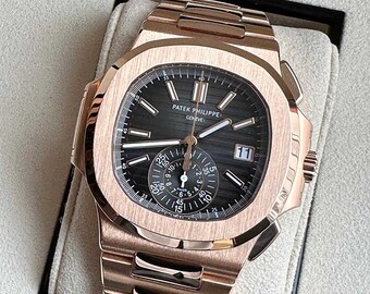 Patek Philippe Nautilus TOP Patek Philippe 5980 1R-001 Nautilus 18K Rose Black