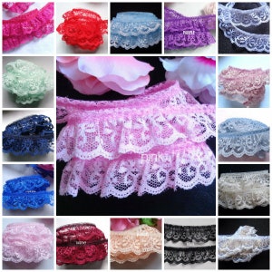 Ruffle Lace Trim 1 inch wide select color selling by the yard