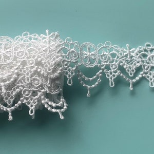 1 1/2 inch wide Venise lace white trim ribbon price per yard