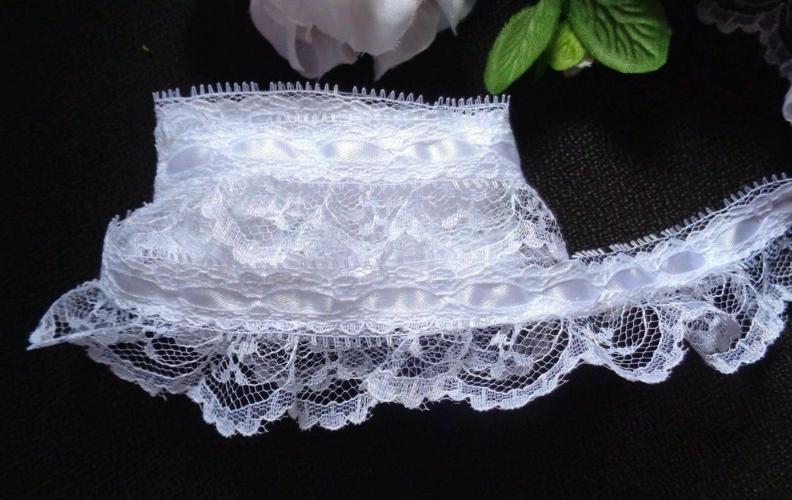 Lace Ruffels Ruffled Lace With Ribbon, 1+3/4 Inch Color Price for 1 Yard Select ...
