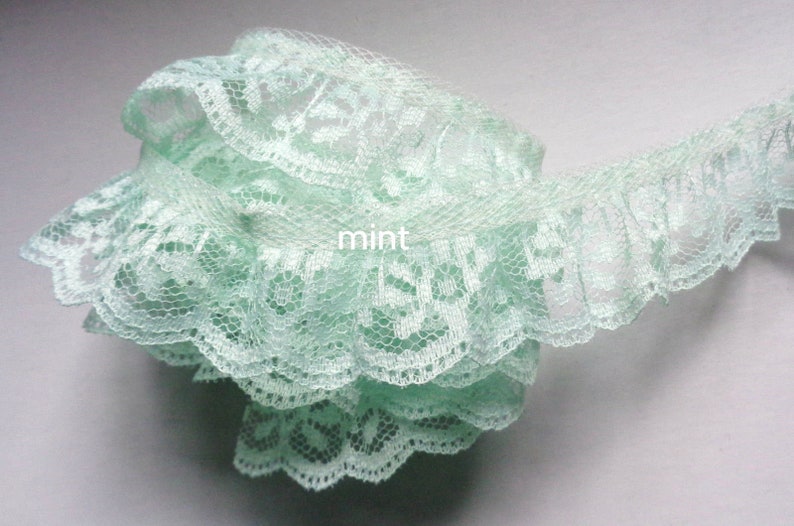 Ruffle Lace Trim 1 Inch Wide Select Color Selling by the Yard Etsy