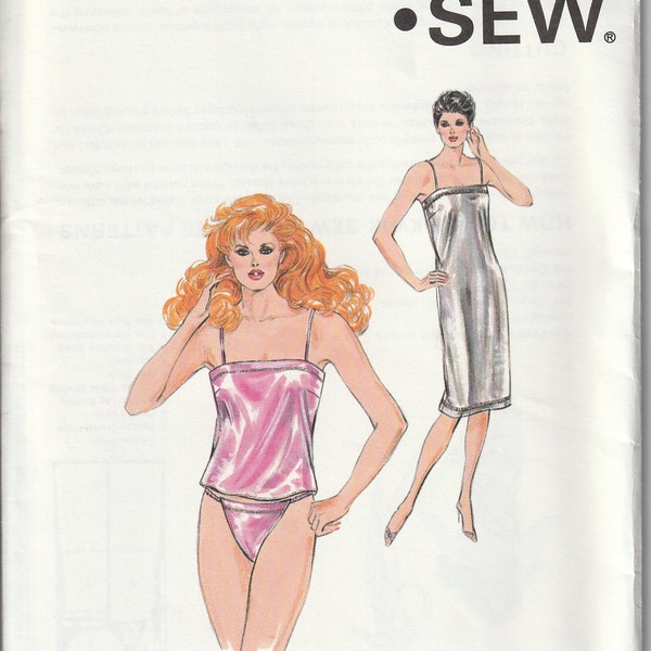 Misses' Slip, Camisole And String Bikini Lingerie 1980's Kwik Sew 1587 Sewing Pattern Size XS S M L UNCUT