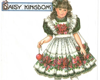 Simplicity 9975 Daisy Kingdom Girl Fancy Dress Doll Dress Sewing Pattern Full Skirt Puff Sleeves Holiday Dress Flower Girl Dress Rare UNCUT