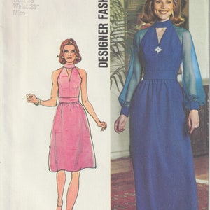 Vintage 70's Misses Dress Evening or Cocktail Length Softly Gathered ...