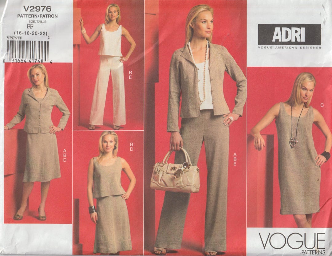 Vogue Wardrobe 2976 Misses Sewing Pattern Sizes 16 18 20 UNCUT FF - Etsy