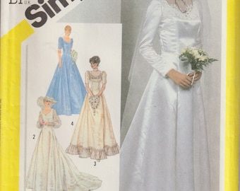 Vintage 1982 Simplicity Wedding Dress Sewing Pattern 5440 Size 14 UNCUT
