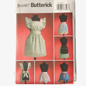 Butterick 4087 Förkläden i vintagestil, 5 modeller, sömnadsmönster, storlek S - XL, oklippt, FF