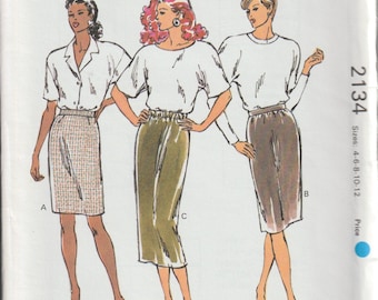 Kwik Sew 2134 Misses Slims Röcke 90er Schnittmuster Größe XS S M L UNCUT FF