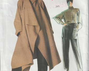 May include: A Vogue Patterns advertisement featuring a woman in a tan wrap coat and black pants. The text "Individualist" is in red script. A sketch of a person in a shirt and pants is also visible.