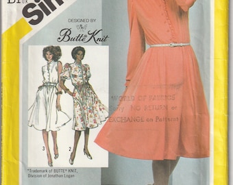 Vtg 80er Jahre Einfachheit 5487 Butte Knit Pullover Fließendes Kleid Stretch strickt Nur Größe 12 ungeschnitten