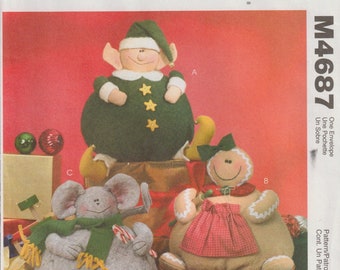 DIY Stuffed Mouse Elf & Ginger Plush: Christmas Holiday Decor Sewing Pattern