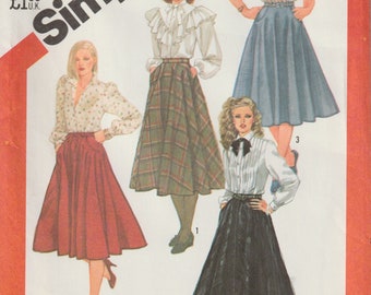 Misses Full Circle Or Half Circle Skirts In 3 Lengths Pockets Yoke Belt Carriers Simplicity 5661 Sewing Pattern Size 12 14 16 UNCUT FF