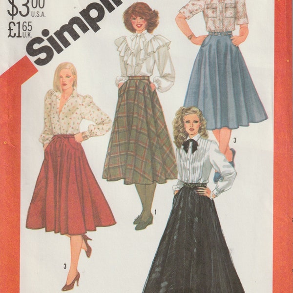 Misses Full Circle Or Half Circle Skirts In 3 Lengths Pockets Yoke Belt Carriers Simplicity 5661 Sewing Pattern Size 12 14 16 UNCUT FF