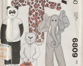 1970s Animal Costume Sewing Pattern: McCall's 6809, Size 6-7