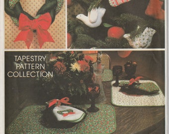 M5380 McCalls Avon decorazioni natalizie modello di cucito vintage anni '70 collezione di modelli di arazzi