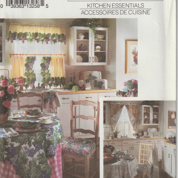 Simplicity 8106 Home Decor Kitchen Essentials Appliance Covers Window Treatments Table Covers Apron Ironing Board Cover Sewing Pattern UNCUT