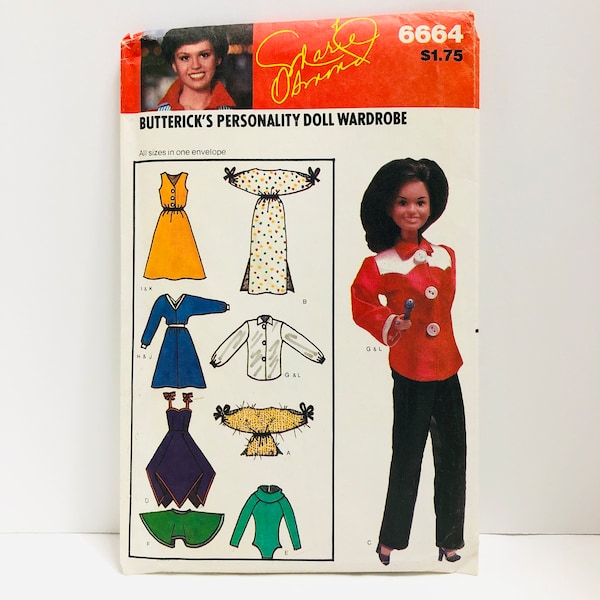 Marie Osmond Fashion Doll Wardrobe Sewing Pattern Dress Leotard Circle Skirt Evening Gown Butterick 6664 Size Fits 11.5 and 12.25 Dolls