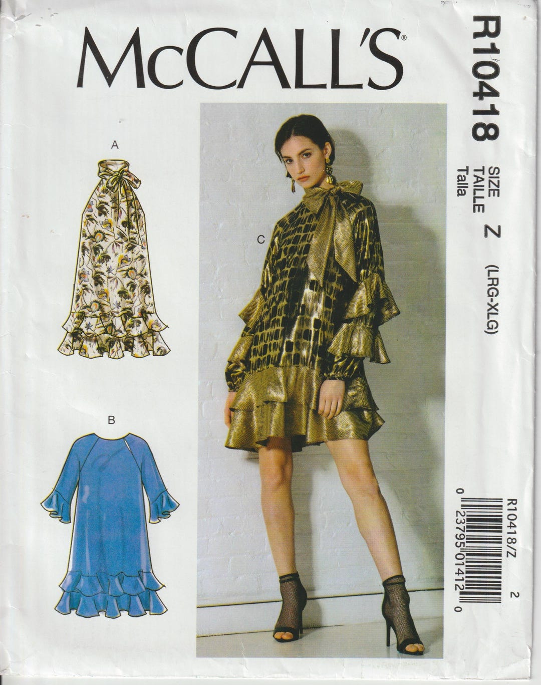 Mccall's Ruffle Dress Sewing Pattern 5770, Sizes 16-22, Uncut - Etsy