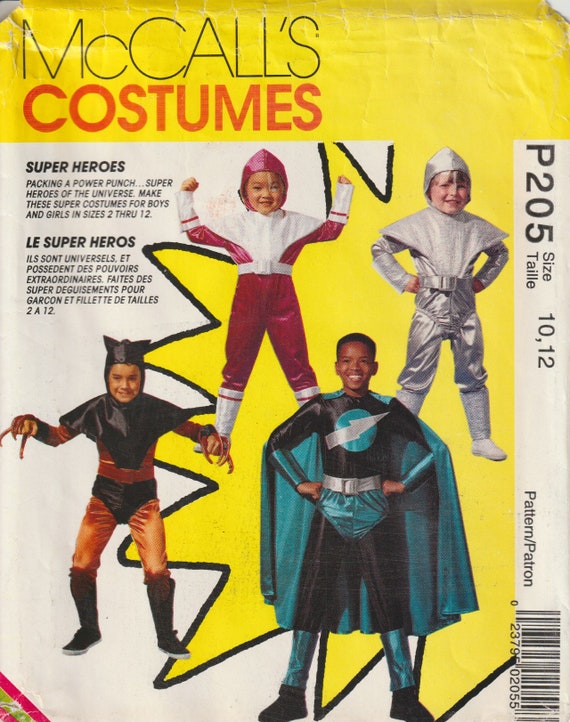UNCUT Super Hero's Child Boys Halloween Costume Mccalls P205/7341 Sewing  Pattern Size 10 12 -  Denmark
