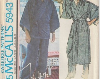 Vintage John Weitz Robe Stripe Mulitcolor Blue Cotton Lightweight 90's One Size