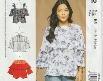 Laura Ashley Misses' Tops Sewing Pattern McCall's 0532 (Size 14-22) UNCUT