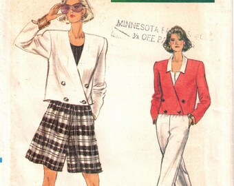 Vintage Vogue 9530 Very Easy Misses' Jacket Shorts & Pants Sewing Pattern Size 14-18 UNCUT