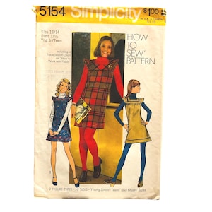 May include: Vintage Simplicity sewing pattern envelope. The cover features illustrations of three young women in dresses. The pattern includes instructions for making dresses in various sizes. The envelope is yellow and white with the text "How to Sew Pattern".