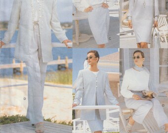 Vogue 1727 Misses' Petite Jacket Dress Top Skirt Pants & Scarf 90's Sewing Pattern Size 14 16 18 UNCUT FF