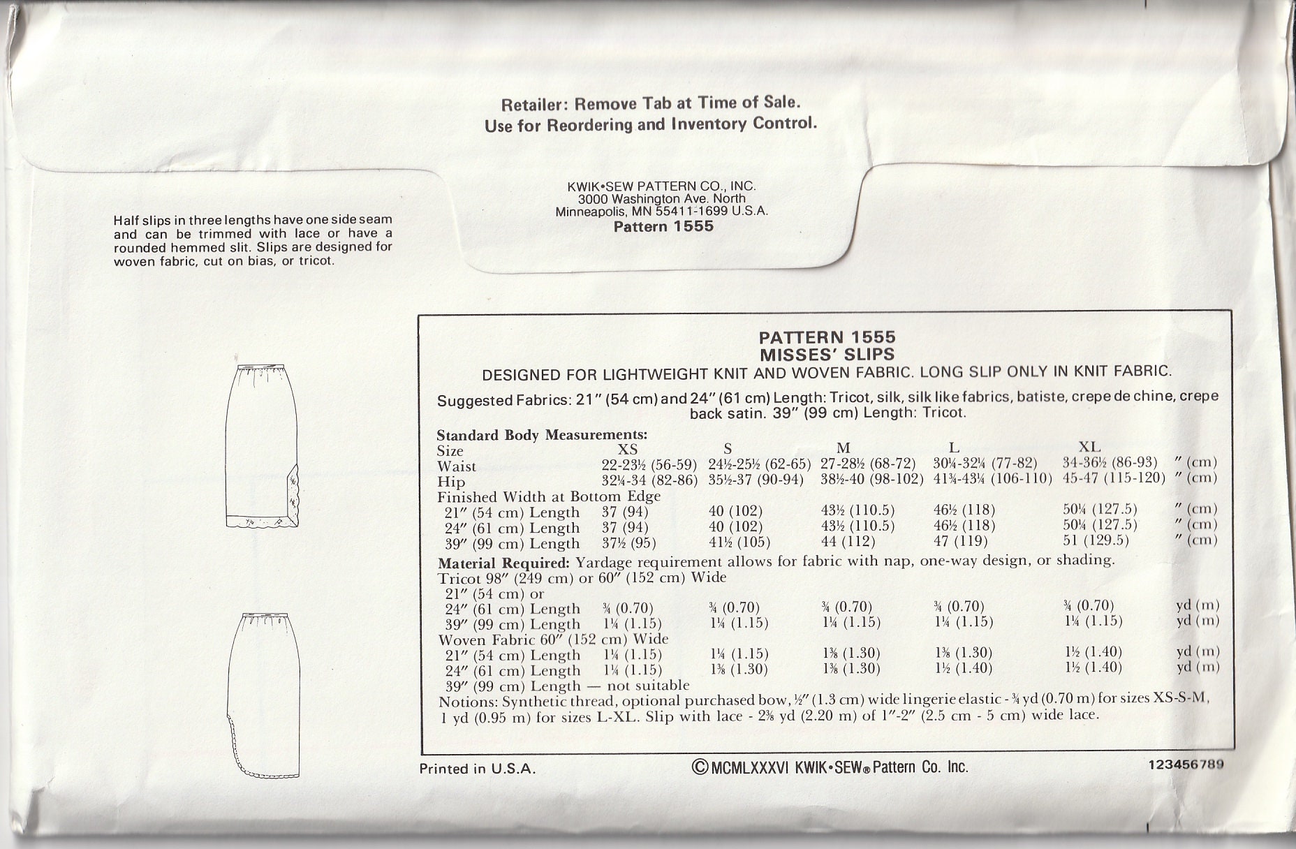 Vtg 80's Kwik Sew 1555 UNCUT Half Slips in 3 Length Etsy