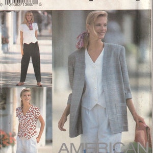 Simplicity 8239 Misses Byxor Shorts Topp och Ofodrad Jacka Sommarsportkläder Matchande 90-tals Sömnadsmönster Storlek 6 8 10 Oklippt