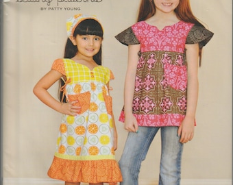 ModKids Frida Mädchen Tunika Stil Kleid und Shirt Schnittmuster Größe 2T-10 Versiegelt Uncut FF