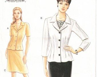 Vogue 7846 Misses' Jacket Barn Coat Vintage 90's Sewing Pattern Size 8 10 12 UNCUT FF