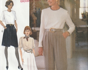 Vogue Women 8914 Misses Skirt Shorts Culottes And Pants 90s Sewing Pattern Size 18 20 22 UNCUT